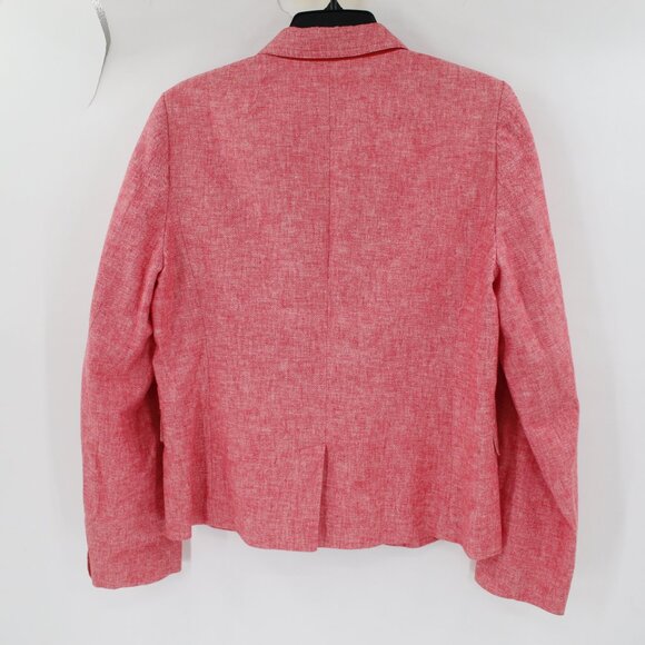 J crew Blazer Women's 12 Linen Cotton Blend Two Button Schoolboy Blazer pink - Picture 5 of 14